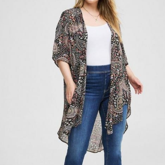 🆕️🍁🍂 2X  PAISLEY CHIFFON TEXTURED KIMONO🍂🍁 - Picture 4 of 6